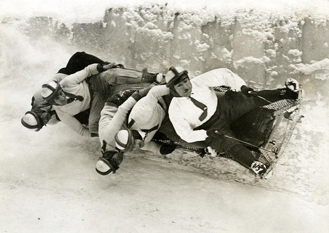 Vintage bobsleigh team