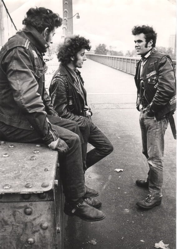 rockers on chelsea bridge london 1960s