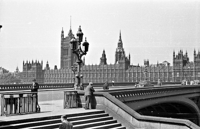 Houses of Parliament in 1950 old photo