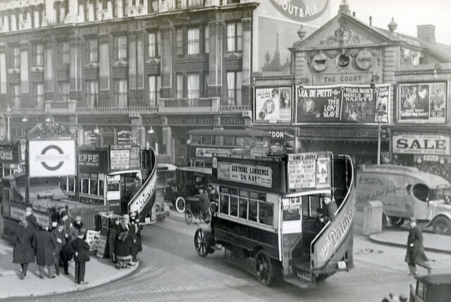 Tottenham Court Road and Oxford Street 1920 vintage photograph