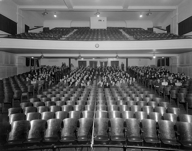 Vintage theatre with empty seats